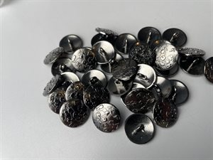 Metalknap - små yndige blomster, 15 mm